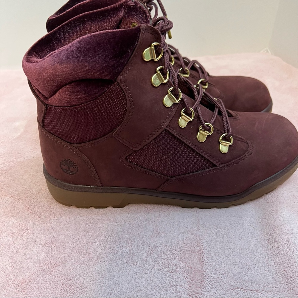 Timberland Maroon Classic 6 Inch Lace Up Boots Sz 7